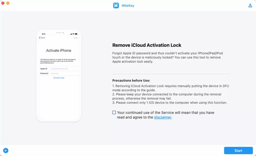 remove activation lock interface