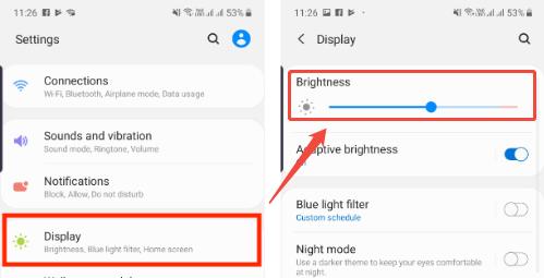 adjust samsung screen brightness