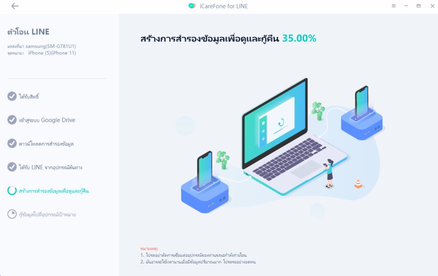 transfer line from Android to iPhone