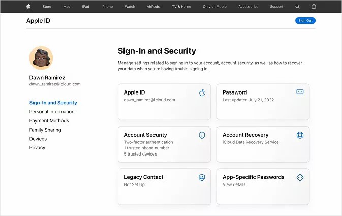 change apple id passcode