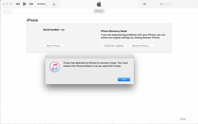 itunes recovery mode update