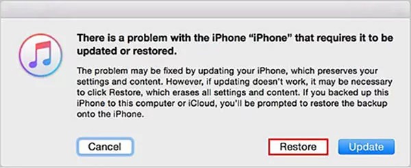 restore recovery mode with iTunes