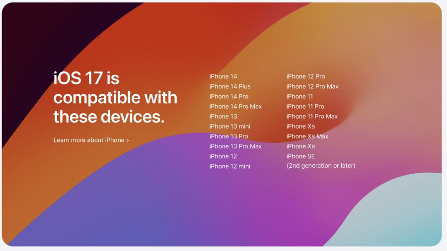 devices supported ios17