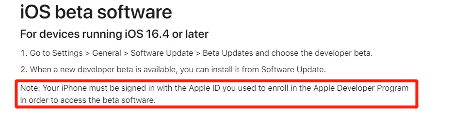 download ios 17 requires a developer account