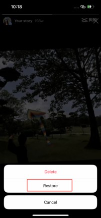 recover ig recently deleted story